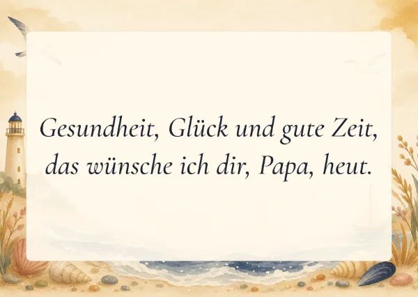 Spruchkarte: Gesundheit, Glück und gute Zeit,