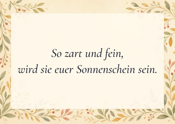 Spruchkarte: So zart und fein,