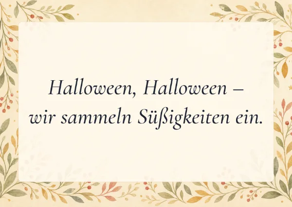 Spruchkarte: Halloween, Halloween –