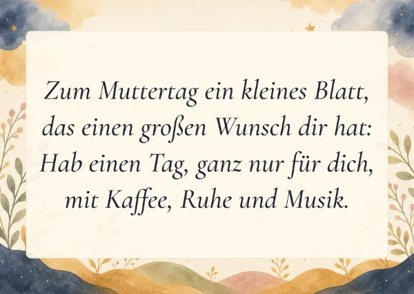 Spruchkarte: Zum Muttertag ein kleines Blatt,