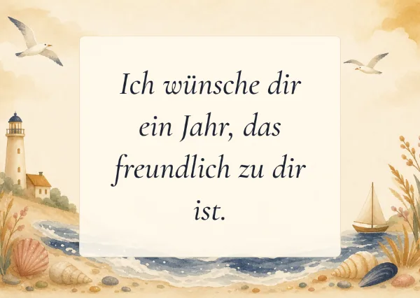 Spruchkarte: Ich wünsche dir ein Jahr, das freundlich zu dir ist.