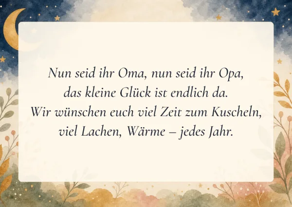 Spruchkarte: Nun seid ihr Oma, nun seid ihr Opa,