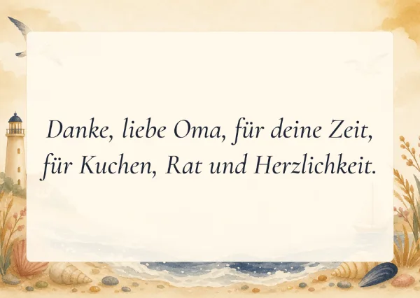 Spruchkarte: Danke, liebe Oma, für deine Zeit,