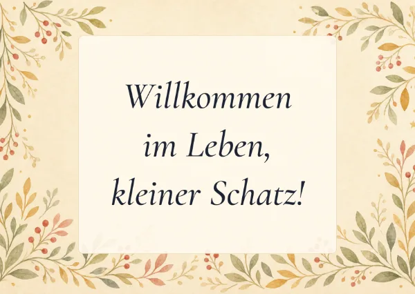 Spruchkarte: Willkommen im Leben, kleiner Schatz!