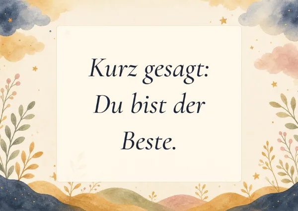Spruchkarte: Kurz gesagt: Du bist der Beste.