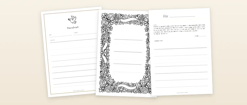 Patenbrief: Klassisch mit Taube, Handschrift & Kalligraphie und Modern & reduziert