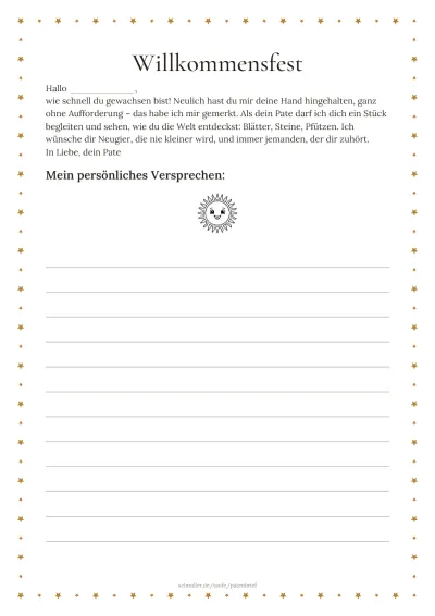 Vorlage: Willkommensfest