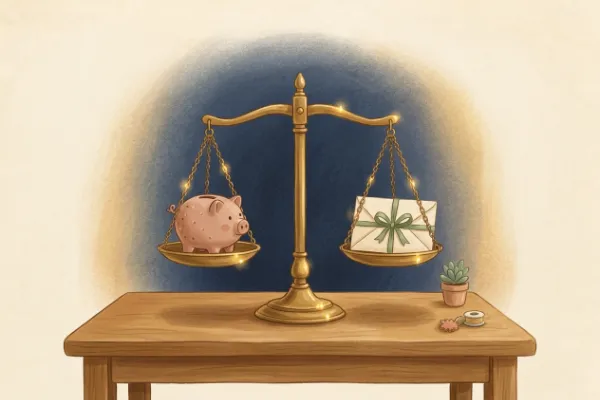 Zwei Waagschalen symbolisieren den Vergleich von Kindergeld und Kinderfreibetrag