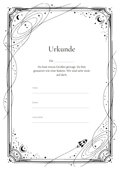 Vorlage: Raketen-Urkunde