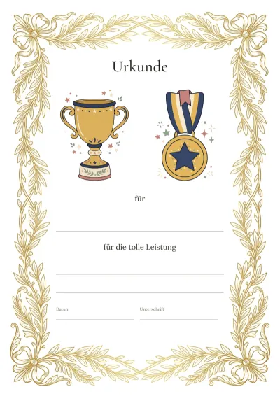 Vorlage: Pokal-Urkunde