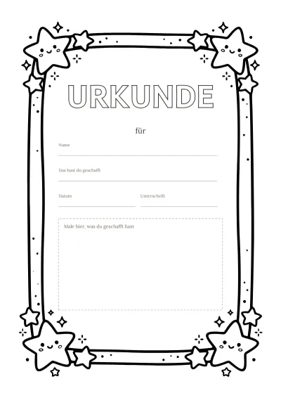 Vorlage: Ausmal-Urkunde