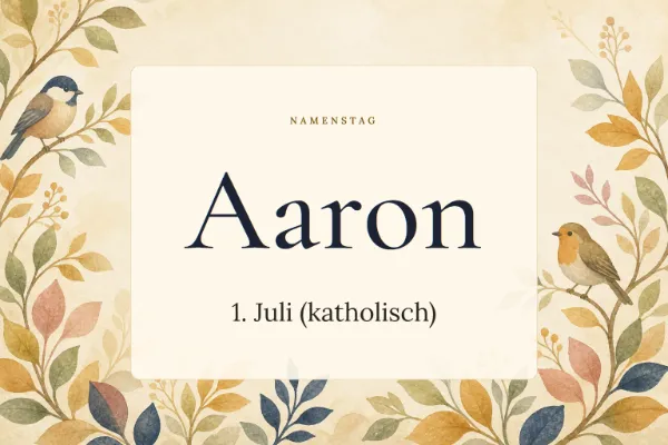 Karte zum Namenstag von Aaron: 1. Juli (katholisch)
