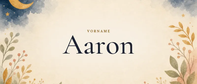 Vorname Aaron – der Name in Schmuckschrift auf gemaltem Hintergrund