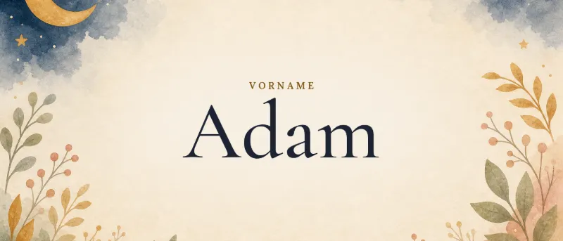 Vorname Adam – der Name in Schmuckschrift auf gemaltem Hintergrund