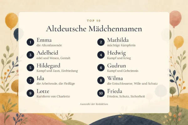 Altdeutsche Mädchennamen: die Top 10 mit Bedeutung – Emma, Mathilda, Adelheid, Hedwig, Hildegard …