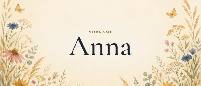 Vorname Anna – der Name in Schmuckschrift auf gemaltem Hintergrund