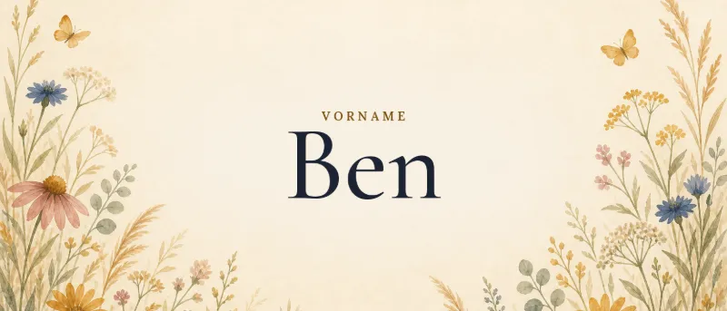Vorname Ben – der Name in Schmuckschrift auf gemaltem Hintergrund