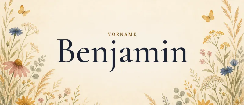 Vorname Benjamin – der Name in Schmuckschrift auf gemaltem Hintergrund