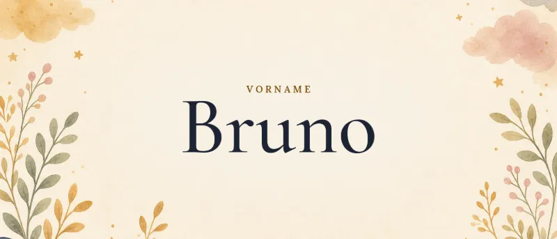 Vorname Bruno – der Name in Schmuckschrift auf gemaltem Hintergrund