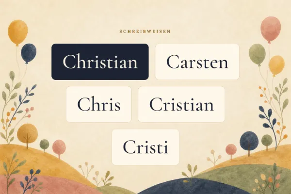 Der Vorname Christian in verschiedenen Schreibweisen: Christian, Carsten, Chris, Cristian, Cristi