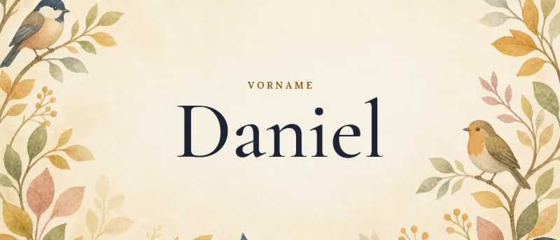 Vorname Daniel – der Name in Schmuckschrift auf gemaltem Hintergrund