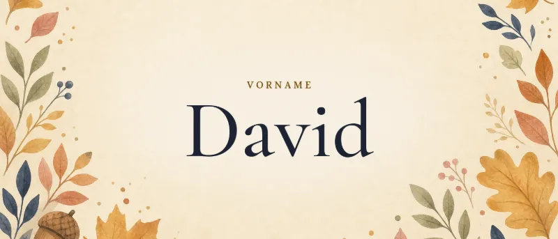 Vorname David – der Name in Schmuckschrift auf gemaltem Hintergrund