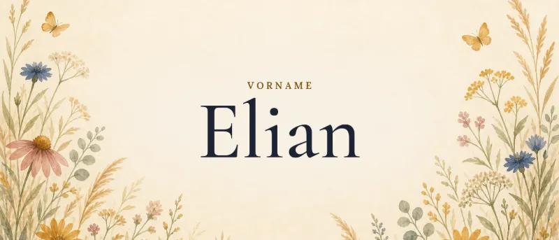 Vorname Elian – der Name in Schmuckschrift auf gemaltem Hintergrund