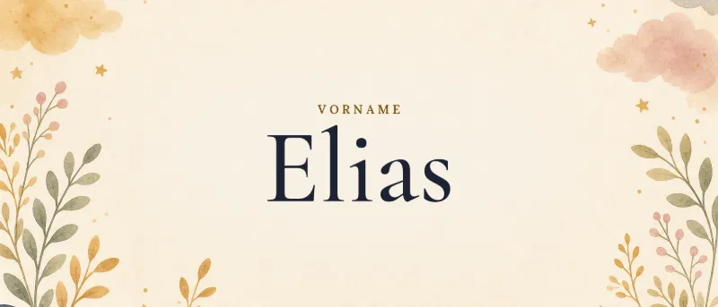 Vorname Elias – der Name in Schmuckschrift auf gemaltem Hintergrund