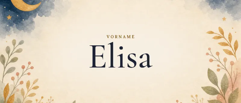 Vorname Elisa – der Name in Schmuckschrift auf gemaltem Hintergrund