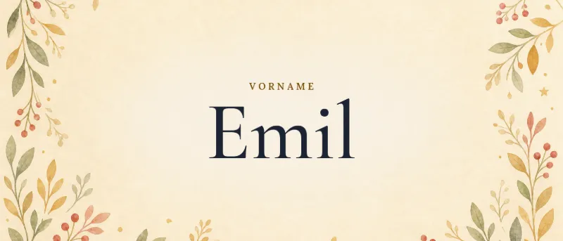 Vorname Emil – der Name in Schmuckschrift auf gemaltem Hintergrund