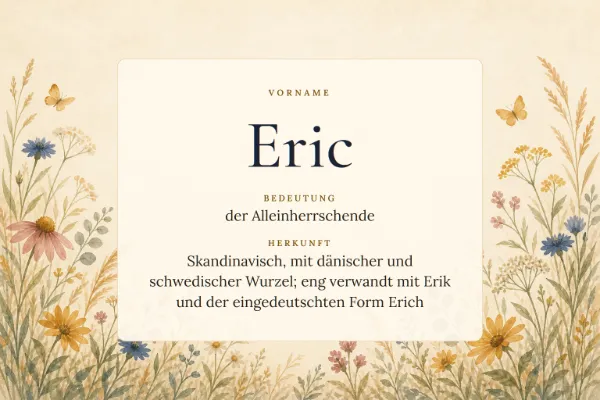 Namensgrafik zum Vornamen Eric: Bedeutung „der Alleinherrschende“