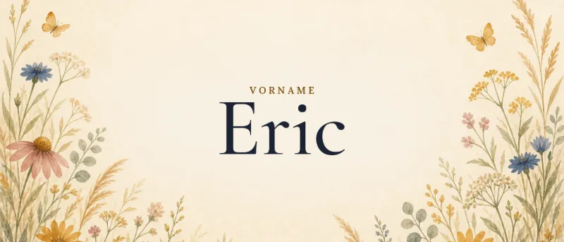 Vorname Eric – der Name in Schmuckschrift auf gemaltem Hintergrund