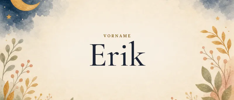 Vorname Erik – der Name in Schmuckschrift auf gemaltem Hintergrund