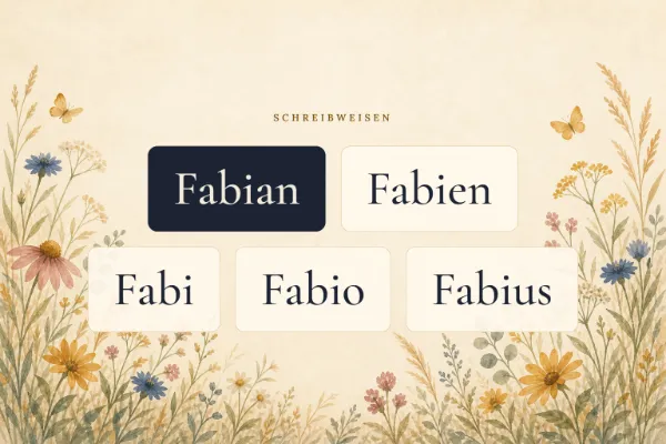 Der Vorname Fabian in verschiedenen Schreibweisen: Fabian, Fabien, Fabi, Fabio, Fabius