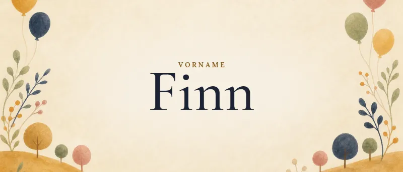 Vorname Finn – der Name in Schmuckschrift auf gemaltem Hintergrund