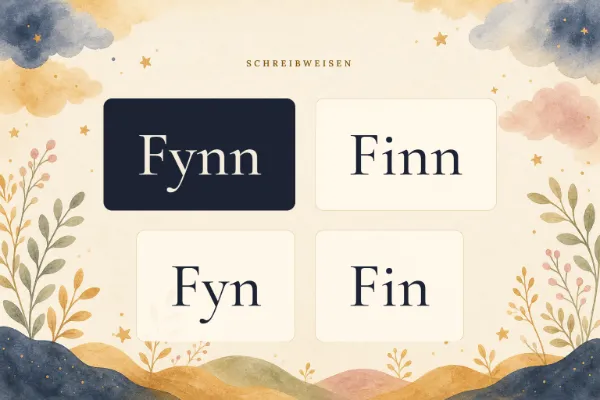 Der Vorname Fynn in verschiedenen Schreibweisen: Fynn, Finn, Fyn, Fin