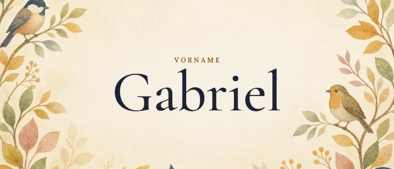 Vorname Gabriel – der Name in Schmuckschrift auf gemaltem Hintergrund