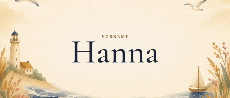 Vorname Hanna – der Name in Schmuckschrift auf gemaltem Hintergrund