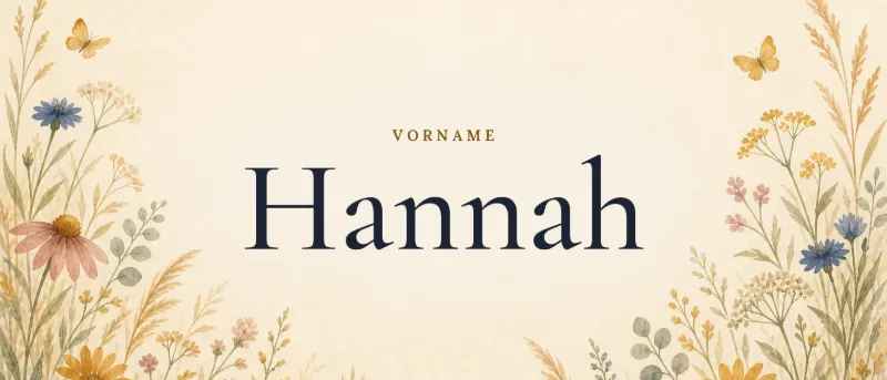 Vorname Hannah – der Name in Schmuckschrift auf gemaltem Hintergrund