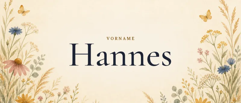 Vorname Hannes – der Name in Schmuckschrift auf gemaltem Hintergrund
