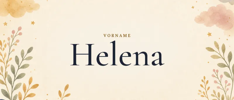 Vorname Helena – der Name in Schmuckschrift auf gemaltem Hintergrund