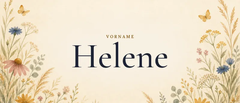 Vorname Helene – der Name in Schmuckschrift auf gemaltem Hintergrund