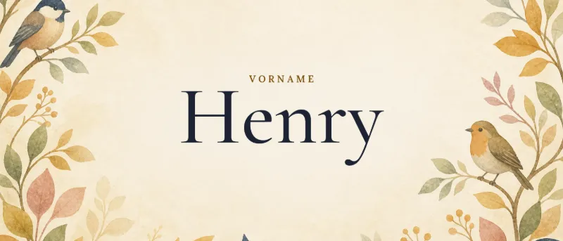 Vorname Henry – der Name in Schmuckschrift auf gemaltem Hintergrund