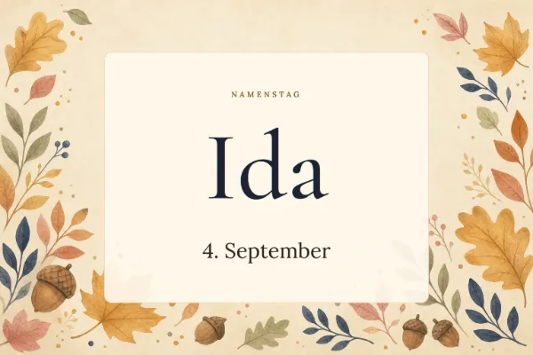 Karte zum Namenstag von Ida: 4. September