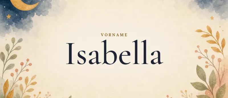 Vorname Isabella – der Name in Schmuckschrift auf gemaltem Hintergrund