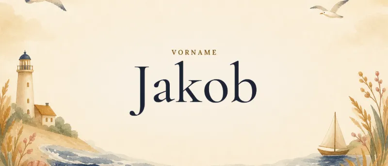 Vorname Jakob – der Name in Schmuckschrift auf gemaltem Hintergrund