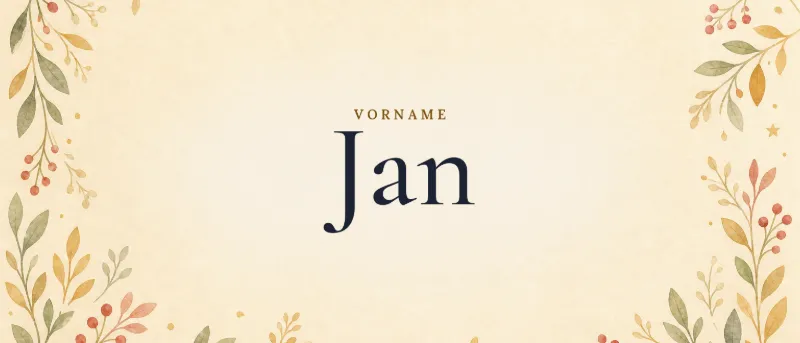 Vorname Jan – der Name in Schmuckschrift auf gemaltem Hintergrund