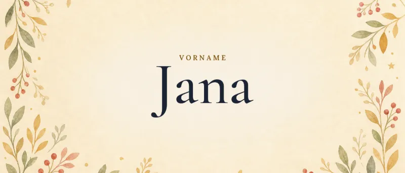 Vorname Jana – der Name in Schmuckschrift auf gemaltem Hintergrund