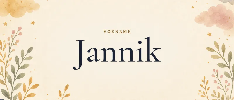 Vorname Jannik – der Name in Schmuckschrift auf gemaltem Hintergrund