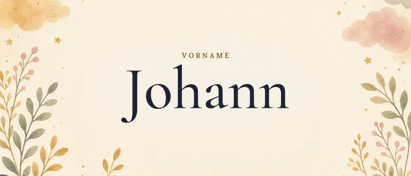 Vorname Johann – der Name in Schmuckschrift auf gemaltem Hintergrund